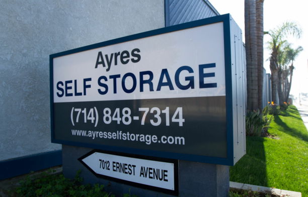Outside Sign for Ayres Self Storage Huntington Beach